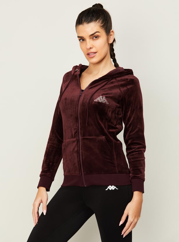 Buy KAPPA Women Embellished Hooded Sports Sweatshirt from Kappa at