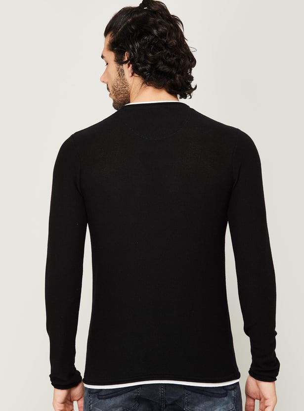 Buy BOSSINI Men Solid Long Sleeves Crew Neck T-shirt from Bossini at ...