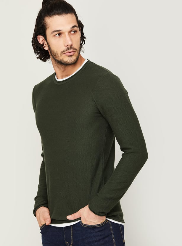 Buy BOSSINI Men Solid Long Sleeves Crew Neck T-shirt from Bossini at ...