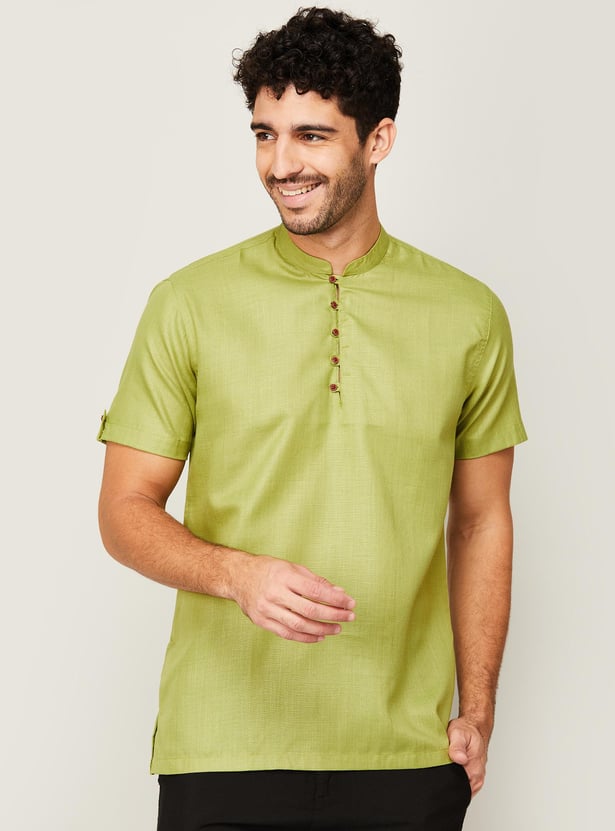 MELANGE Men Solid Short Kurta