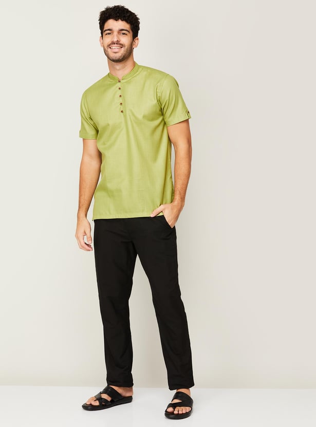MELANGE Men Solid Short Kurta