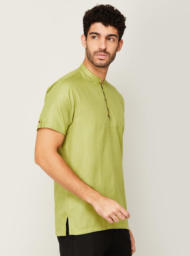 MELANGE Men Solid Short Kurta