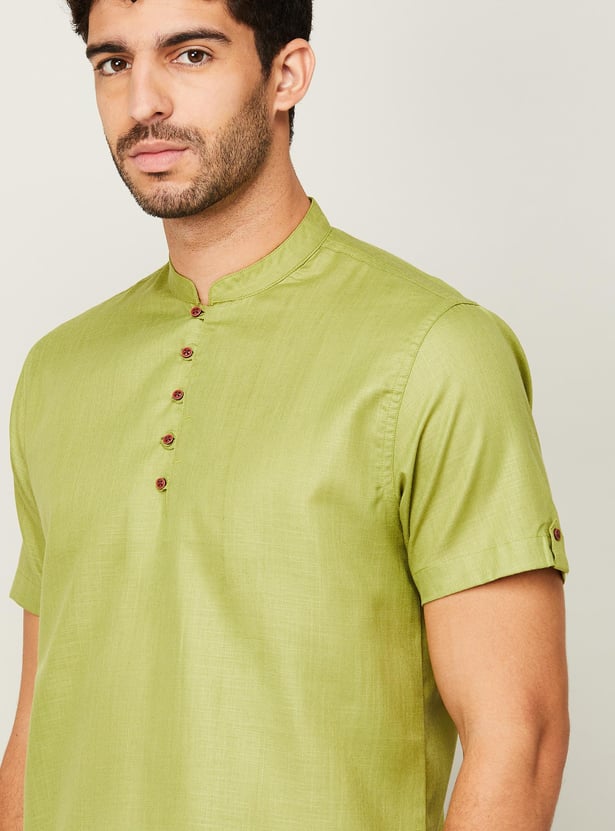 MELANGE Men Solid Short Kurta
