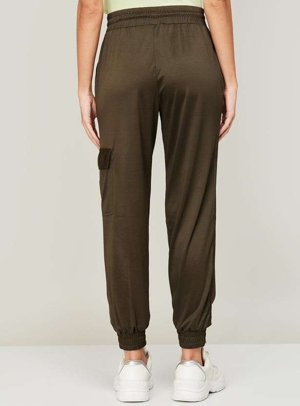 Buy FAME FOREVER Women Solid FullLength Elasticated Joggers from Fame