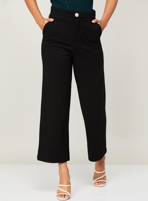 Buy CODE Women Solid Wide Leg Pant from CODE at just INR