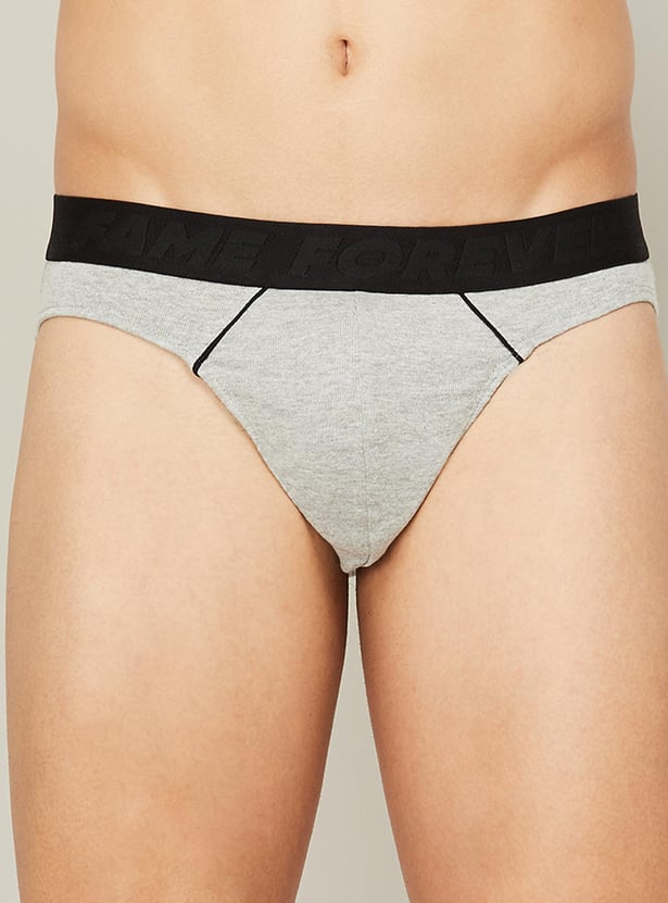 FAME FOREVER Men Striped Elasticated Briefs - Set of 2