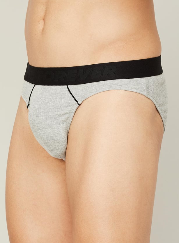 FAME FOREVER Men Striped Elasticated Briefs - Set of 2