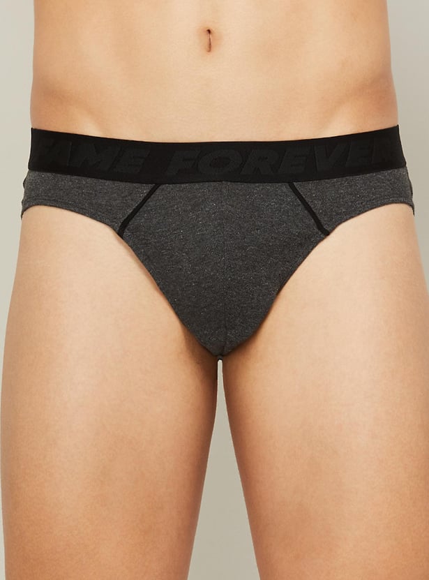 FAME FOREVER Men Striped Elasticated Briefs - Set of 2