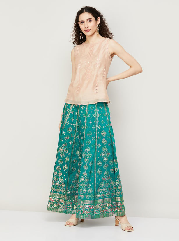 Buy Global Desi Women Ethnic Printed A Line Skirt From Global Desi At