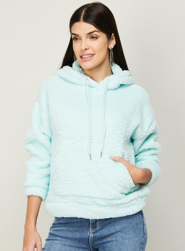 Buy GINGER Women Fuzzy Hooded Pullover Sweatshirt from Ginger at
