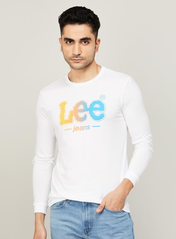 ◆LEE◆ Lee Jeans Graphic Long Sleeve T-Shirt White Buy LEE Men Graphic Printed Long Sleeve Slim Fit T-shirt