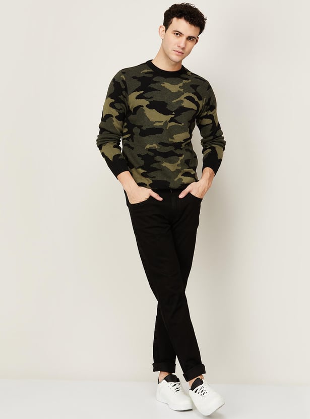 Buy CELIO Men Camouflage Crew Neck Sweater from Celio at just INR