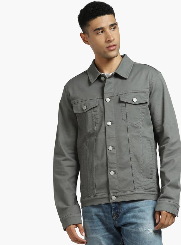Buy JACK JONES Men Solid Long Sleeve Denim Jacket from JACK