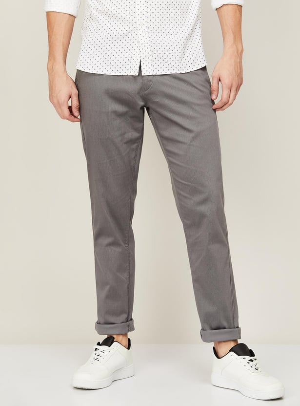 Buy POLO Men Solid Slim Fit Casual Trousers from