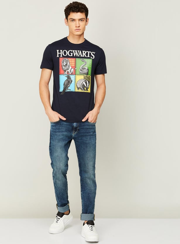 Buy FREE AUTHORITY Men Harry Potter Graphic Print Slim Fit Crew