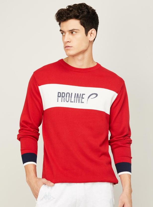 Buy PROLINE Men Printed Crew Neck Sweater from Proline at just INR 1899.0