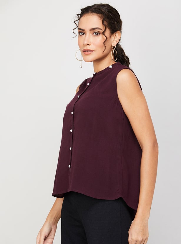 FAME FOREVER Women Solid Sleeveless Casual Top