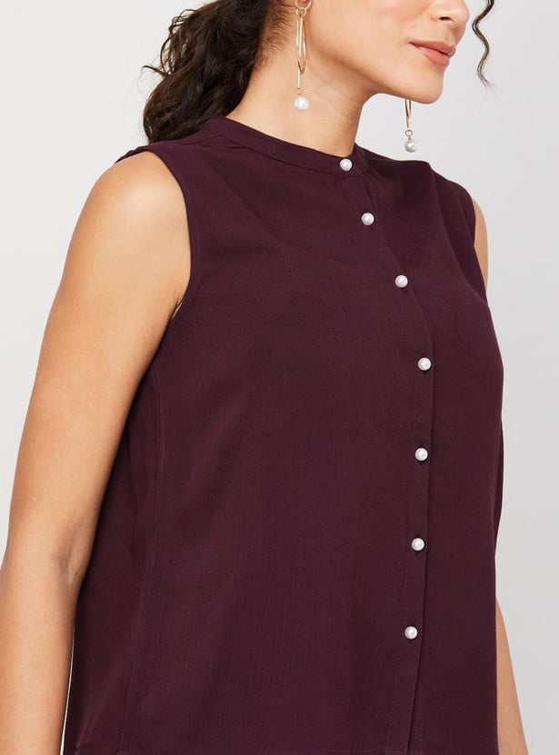 FAME FOREVER Women Solid Sleeveless Casual Top