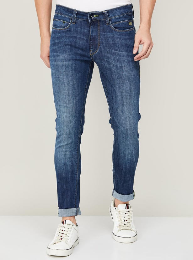 FLYING MACHINE Men Stonewashed Full-Length Skinny Fit Jeans