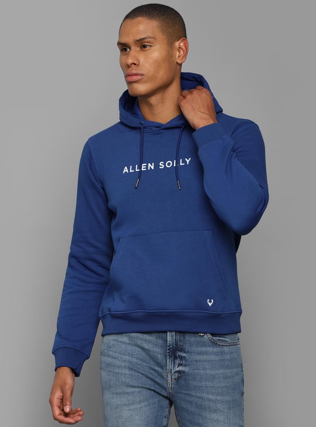 ALLEN SOLLY Men Solid Hooded Sweatshirt