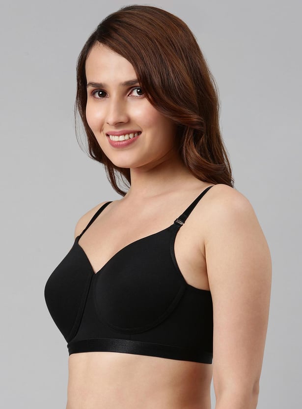ENAMOR Solid Padded Non-Wired Full-Coverage Bra