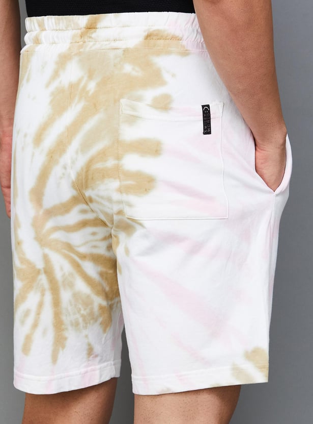 SMILEY Men Tie-Dye Printed Elasticated Casual Shorts