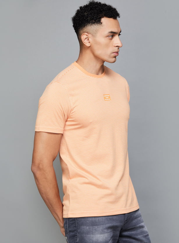FAME FOREVER Men Striped Regular Fit T-shirt