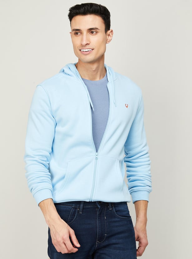 Buy ALLEN SOLLY Men Solid Regular Fit Hooded Sweatshirt from Allen