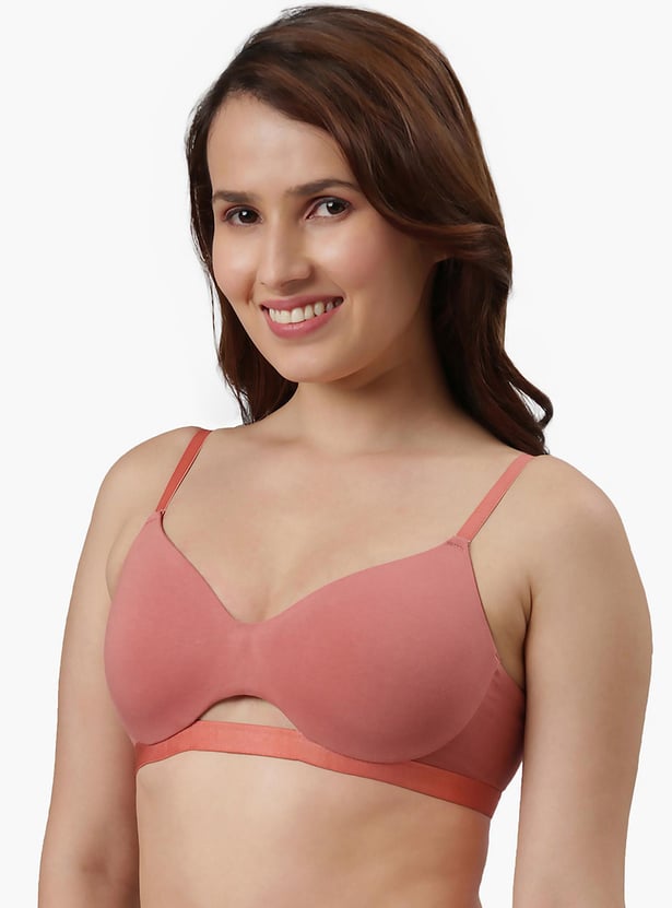 ENAMOR Solid Padded Non-Wired Balconette Bra