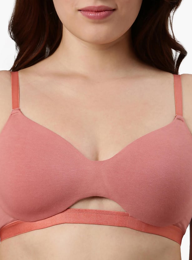 ENAMOR Solid Padded Non-Wired Balconette Bra