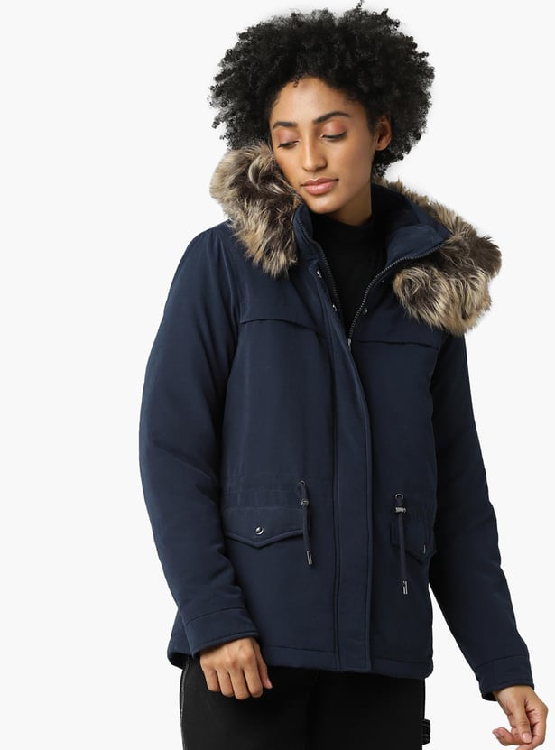 Buy ONLY Women Solid Parka Jacket from ONLY at just INR 6499.0