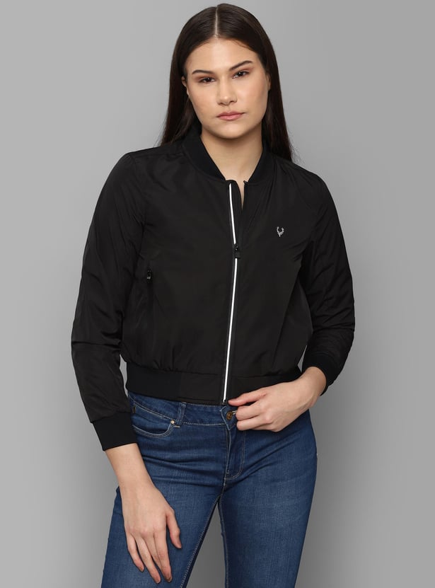 Buy ALLEN SOLLY Women Solid Zip Closure Jacket from Allen Solly at just INR 3999.0