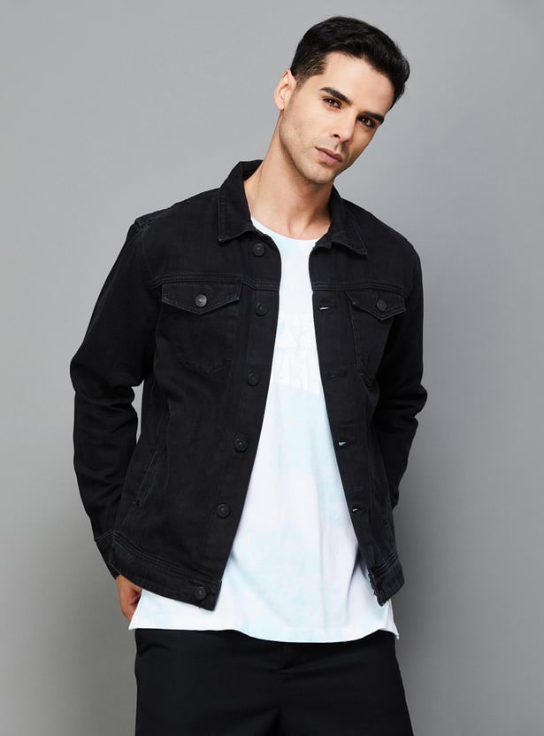 Buy DENIMIZE Men Solid Regular Fit Denim Jacket from Denimize at just ...