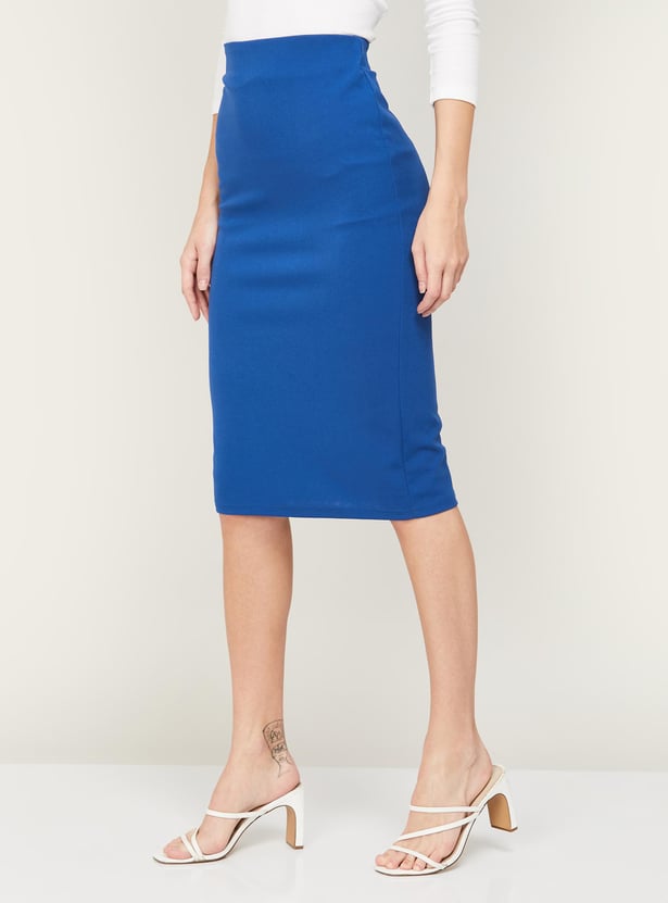 Buy CODE Women Solid Slip-On Pencil Skirt from CODE at just INR