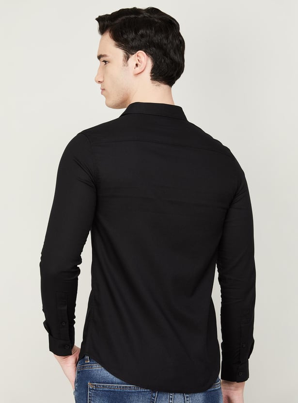 Buy SPYKAR Men Solid Full Sleeves Slim Fit Casual Shirt from