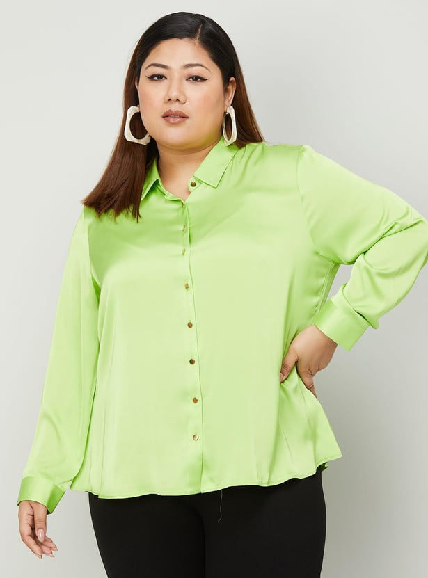 NEXUS Women Solid Collared Casual Shirt