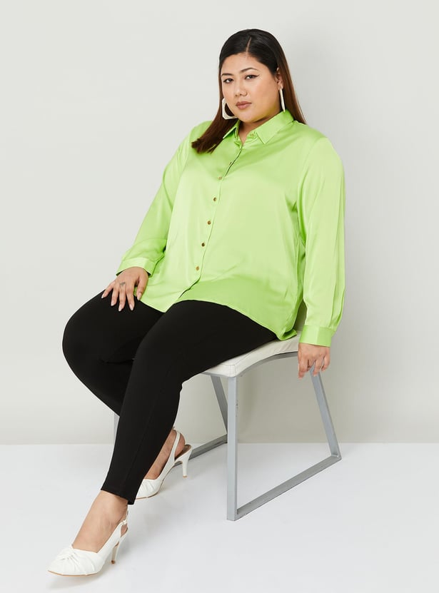 NEXUS Women Solid Collared Casual Shirt