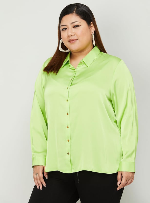 NEXUS Women Solid Collared Casual Shirt