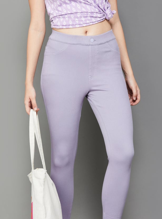 FAME FOREVER Women Solid Regular Fit Jeggings