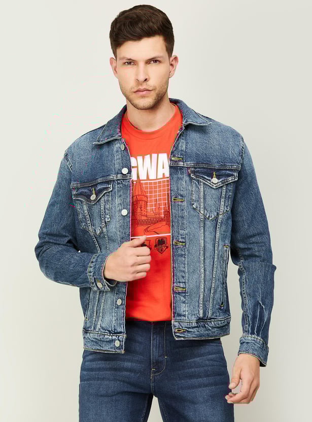 Buy LEVIS Men Washed Full Sleeves Denim Jacket from Levi's at just
