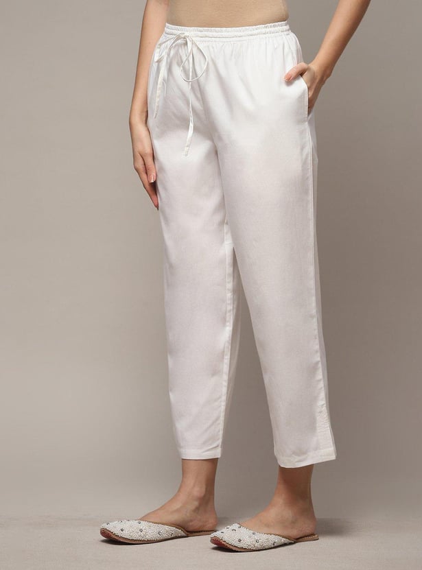 BIBA Women Solid Straight Pants