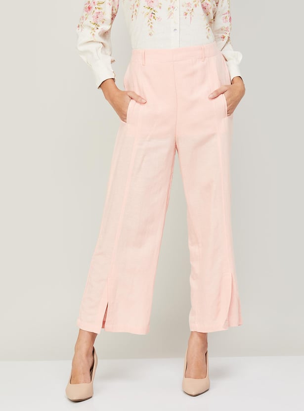 CODE Women Solid Regular Fit Trousers
