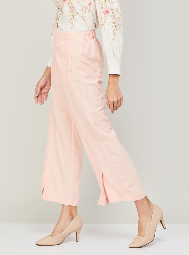 CODE Women Solid Regular Fit Trousers