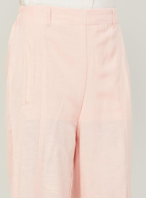 CODE Women Solid Regular Fit Trousers