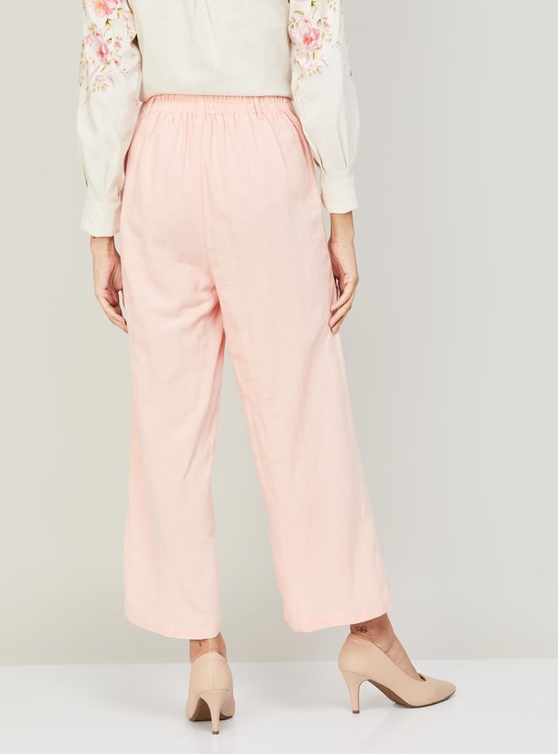 CODE Women Solid Regular Fit Trousers