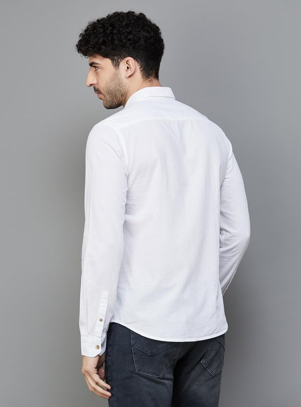 BOSSINI Men Solid Slim Fit Casual Shirt