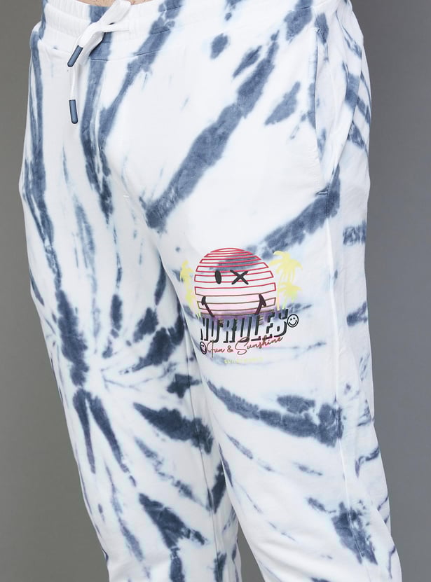 SmileyWorld Men Tie-Dye Printed Elasticated Joggers