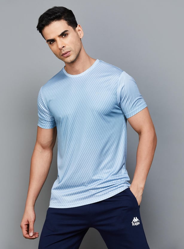 FAME FOREVER ACTIVE Men Striped Regular Fit Active T-shirt