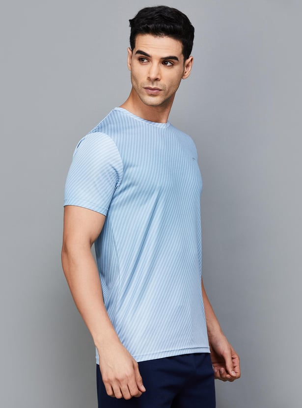 FAME FOREVER ACTIVE Men Striped Regular Fit Active T-shirt