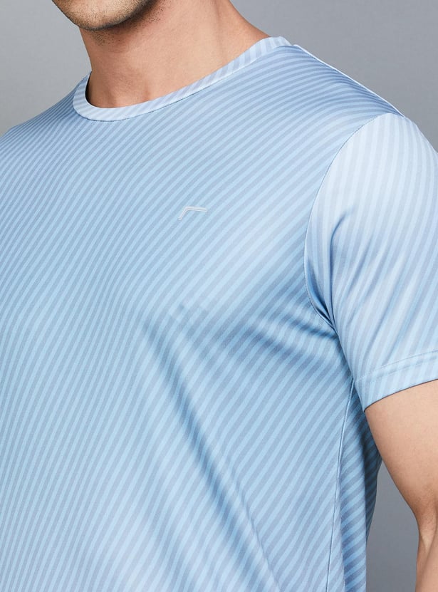 FAME FOREVER ACTIVE Men Striped Regular Fit Active T-shirt